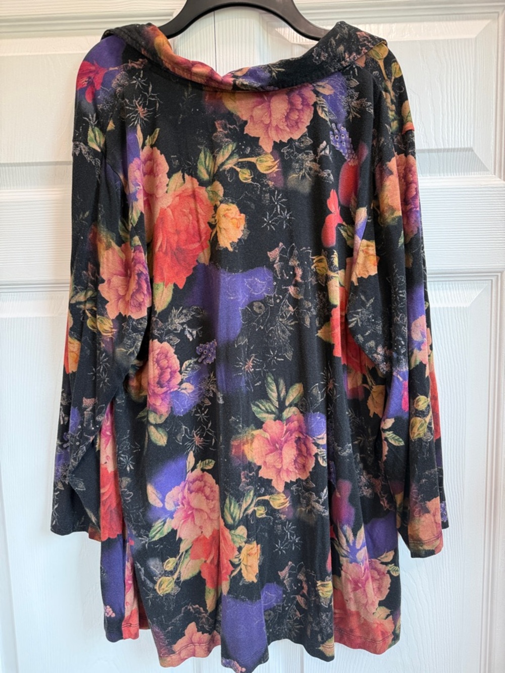 Johnny Was Bossa Nova 3/4 Sleeve Swing Polo shirt Size XL Floral Relaxed Fit - Picture 2 of 4